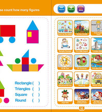 Study book for kids with interactive numbers and letters