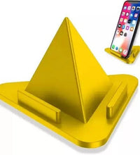 Adjustable pyramid mobile stand with inclined angles.