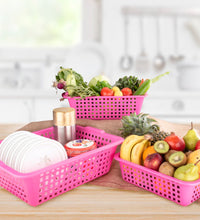 Plastic fruit baskets set of three sizes: large, medium, small