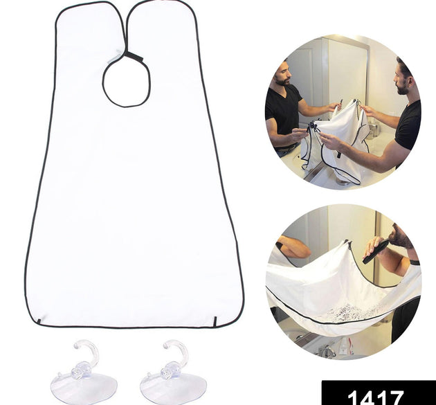 Beard apron for catching hair clippings during grooming