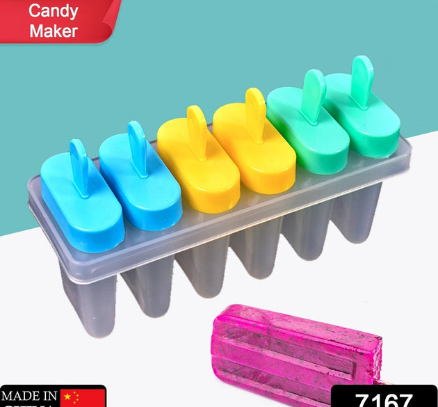 Ice Candy Maker Upgrade Popsicle Molds Sets 6 Ice Pop Makers Reusable Ice Lolly Cream Mold Home-Made Popsicles Mould with Stick