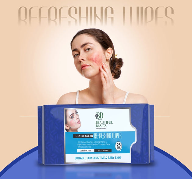 Refreshing Wet Wipes for Face | Facial Cleansing | Refreshing & Skin Hydration| Soothing for skin | pH Balance & Alcohol Free | Nourishing with Fruit extract | 25 Wipes