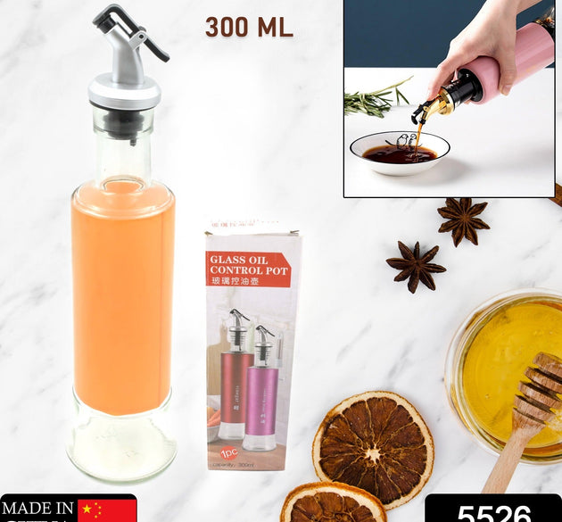 300 ML Olive Oil Dispenser Bottle Leakproof Condiment Glass Container Non- Drip Spout Soy Sauce Vinegar Cruet Bottle for Kitchen Cooking BBQ Fry for Kicthen Home (300 ML)