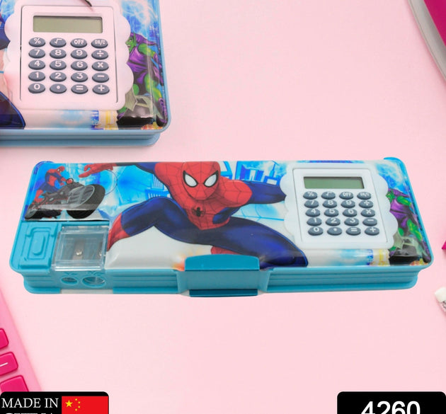 Cartoon Multi-functional Geometry Box with Calculator & Double Sharpener