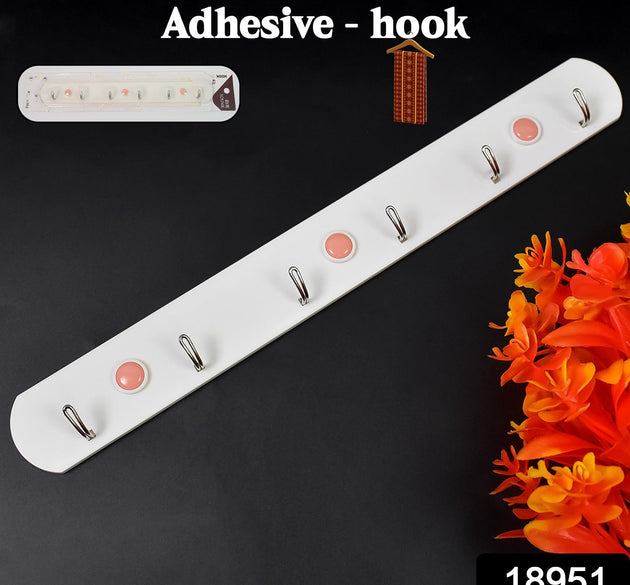 Heavy Duty Self-Adhesive 6-Hook Wall Hook