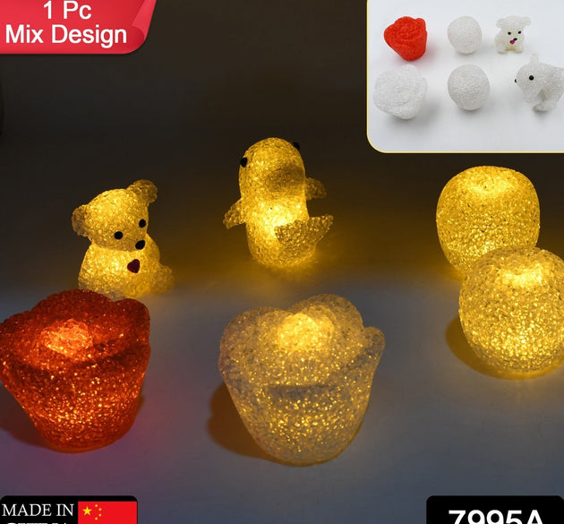 Multi-shape crystal LED night light