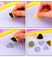 Magnetic drawing board with illustrations