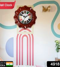 Plastic wall clock with wooden appearance