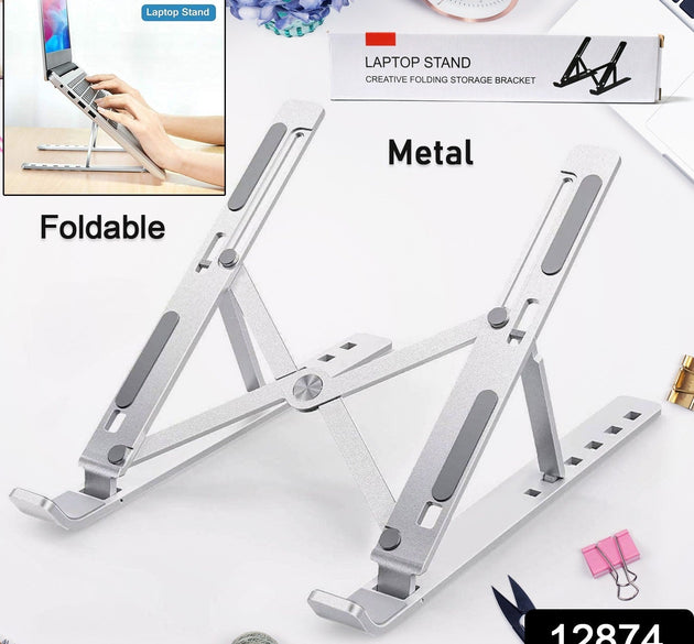 Laptop Stand for Desk | Metal Portable Laptop Stand, with 6 Adjustable Angles | Laptop Riser, Phone, and Tablet Stand | Compatible for All Laptop