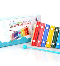 Xylophone set with a focus on colorful bars and wooden frame