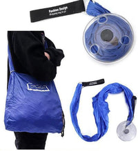 Blue foldable and reusable grocery bag with insulation