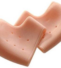 Silicone gel heel pads for pain relief and repair.