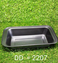 Non-stick baking tray with steel construction for durability.