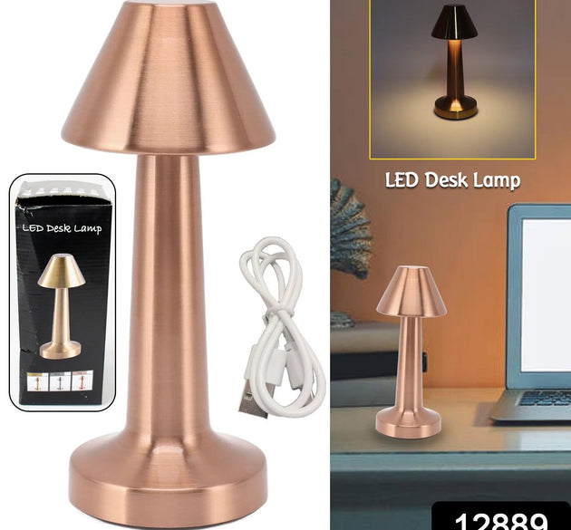 LED Lamp with Touch Control | Decorative Desk Lamp, Portable Metal LED Table Lamp, USB Rechargeable, 3 Color, 3 Levels Brightness, Dimmable Eye Protection Modern Lamp for Home Decor Party Kids Room Bedroom (1 Pc)