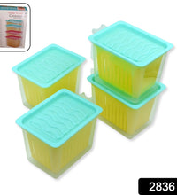 Clear plastic storage containers with handles for kitchen use