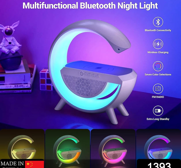 LED night lamp with Bluetooth speaker and wireless charging