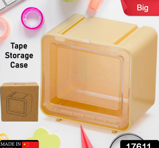 Storage Box Storage Container Tape Storage Boxes Durable Convenient Plastic Transparent Lid Visible Tape Storage Box / Case for Office