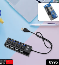 High-speed USB 2.0 hub with 4 ports and LED lights