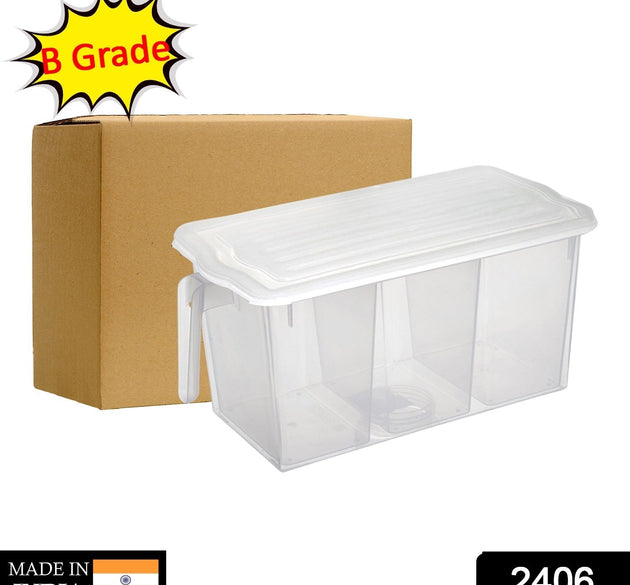 Clear refrigerator organizer box with lid