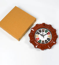 Round wall clock with wooden design