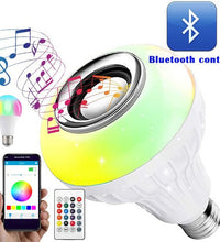 Music-enabled Bluetooth LED bulb with color-changing feature.