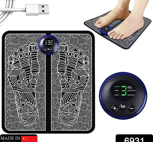 EMS Foot Massager, Electric Feet Massager, Deep Kneading Circulation Foot Booster for Feet and Legs Muscle Stimulator, Folding Portable Electric Massage Machine (Mix Design)