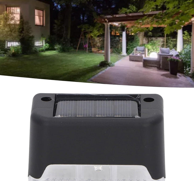 Solar Decorative Lights, Waterproof Durable Garden Atmosphere Lights Stair Lights Railing Lights Step Steps Lights for Outdoor Patio Courtyard Stair Step Fence Patio Stairs,Yard, Garden Pathway ( 4 Pc Set)