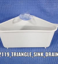 Sink drainer shelf with triangular shape and storage options