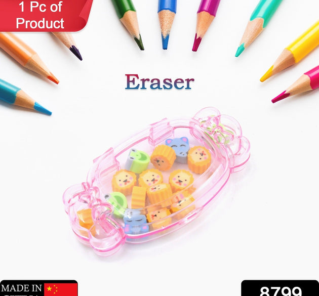 Cute School Eraser Set Cute Eraser Multi Design Rubber Erasers For Pencil Cleaning Stationery School Student Girl Kids (15 pc In1 Set)