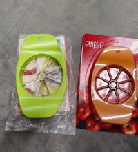 Ganesh apple cutter, plastic and stainless steel, various colors.