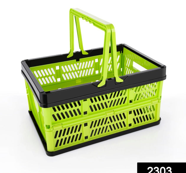 Collapsible shopping basket for easy storage