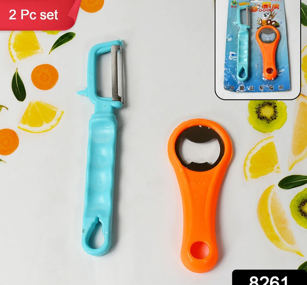 Vegetable Fruit Peelers Slicer & Bottle Opener, Kitchen Peeler For Veggie Fruit Potato Carrot, Bottle Opener With Plastic Handle Bottle Openers Wine Bottle Opener Cold Drink Bottle Opener (2Pc)