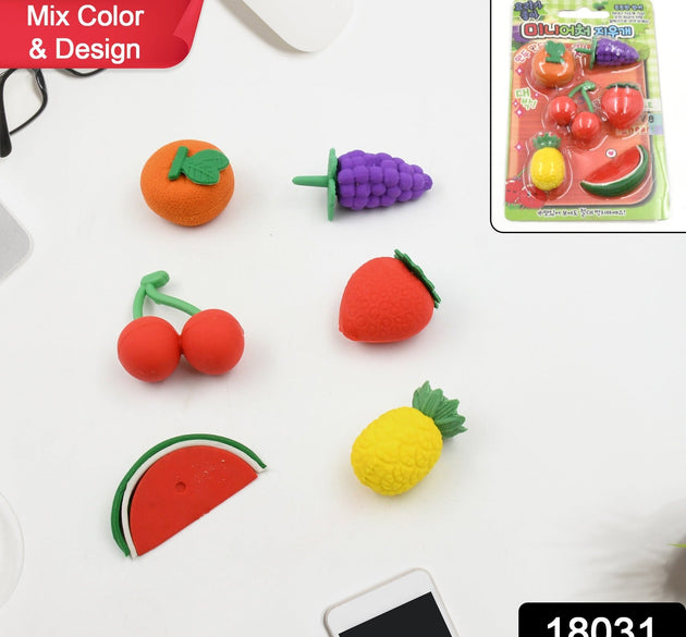 3D Mix Design Fancy & Stylish Colorful Erasers, Mini Eraser Creative Cute Novelty Eraser for Children Different Designs Eraser Set for Return Gift, Birthday Party, School Prize (1 Set)