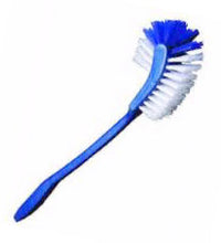 Toilet brush with double hockey stick shape