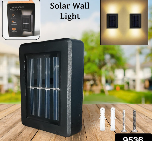 Solar Wall Lights Small Fence Lights Solar Powered Up Down LED Porch Light Garden Lights Outdoor Solar Landscape Lights WaterProof Light (1 Pc)