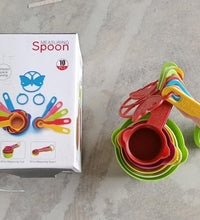 10-piece plastic measuring spoons and cups set for home cooking