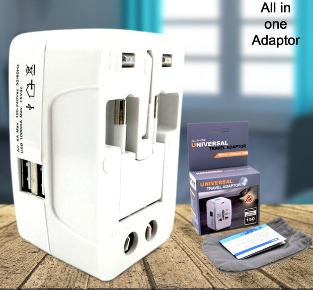 All-in-One Universal Worldwide Travelling AC Adaptor Plug (AU / UK / US / EU) International Power Charger Electric USB Power Plug Socket Adapter Converter (1 Pc)