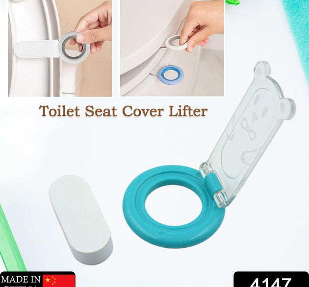 Sanitary toilet seat lifter handle for hands-free lifting