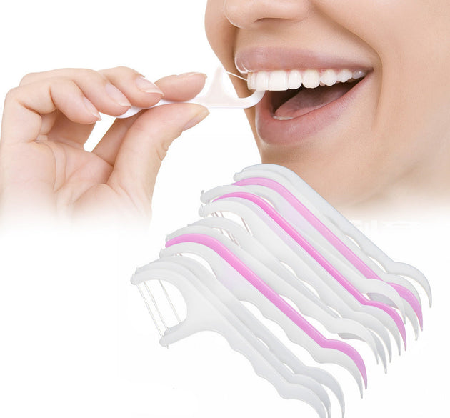 Oral care dental floss toothpick sticks for easy cleaning.