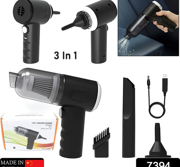 3 in 1 Car Mini Vacuum Cleaner with Blower Wireless Portable Rechargeable Handheld High Power Suction Vacuum Cleaning Machine for Home Car Computer Keyboard Cordless Air Blowing Dusting