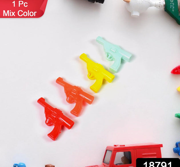 Gun Shape Pencil Top For Kids Office, Small Gun Toy (1 Pc / Mix Colour & Design)