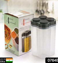 Lockable food storage jar, 4 sections