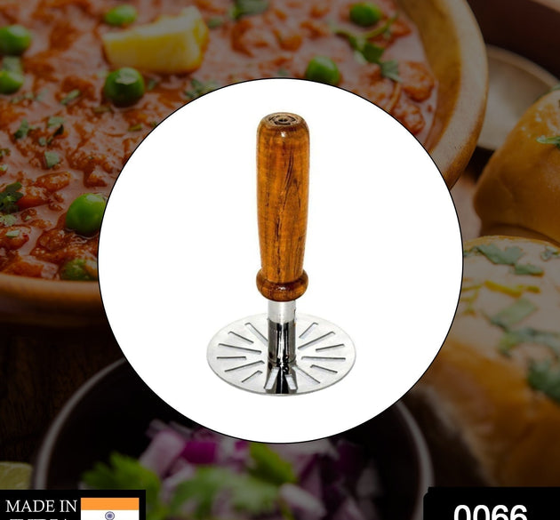 Sturdy paubhaji masher for easy mashing of vegetables in the kitchen.