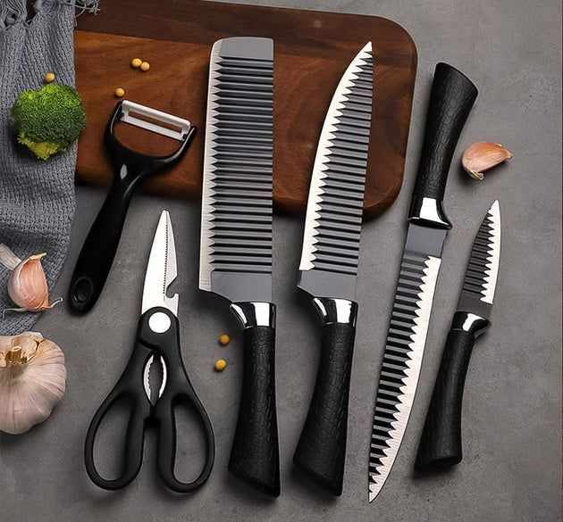 Stainless Steel Knife Set With Chef Peeler And Scissor (6 Pieces)