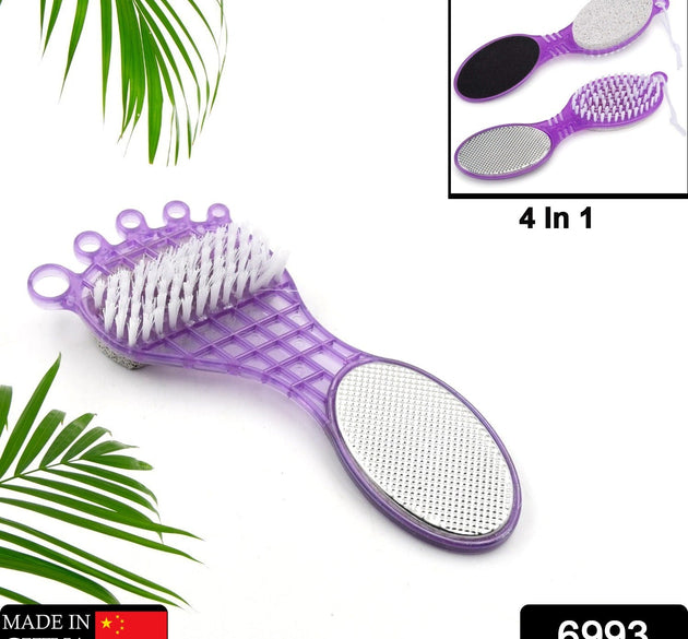 4-in-1 pedicure tool with pumice stone and scrubber