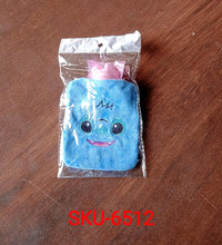 Blue stitch hot water bag with cover, perfect for various pains and cramps