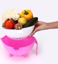 All-in-one vegetable cutter and rotating basket shredder.