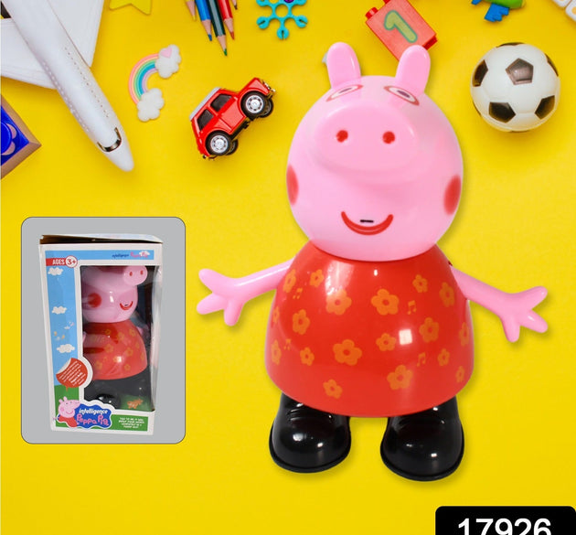 Pig Children Play toy, Pretend Play Toy Fun Gift for Kids, Movable Hands, Legs Pig Pretend Play Toy Set for Kids Children with Soft Rubber Material (1 Pc / Battery Not included)