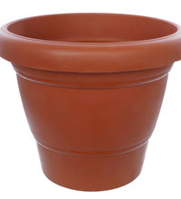 8-inch heavy plastic garden pot brown medium size