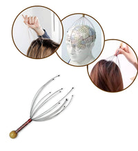 Handheld scalp massager for soothing stress relief and relaxation.